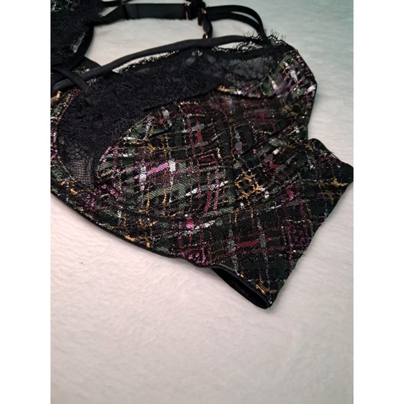 SAVAGE X FENTY Size 36D A Little Tart Unlined Bra That's Hella Plaid Black NWT - Picture 4 of 12